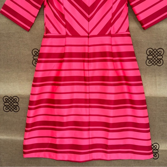 Banana Republic Striped Red/Pink Cocktail V Neck Dress Size 0 - Picture 11 of 15